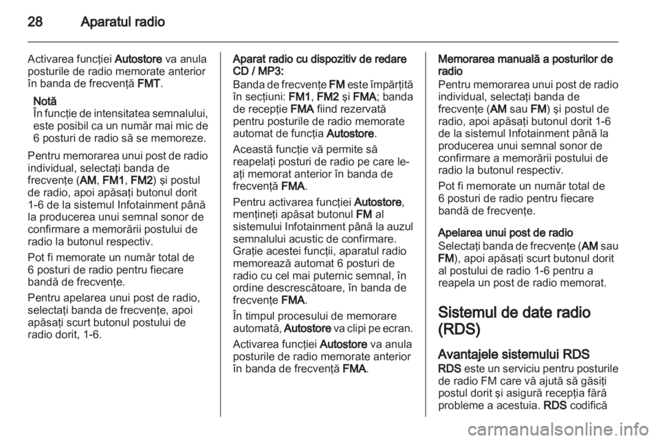 OPEL COMBO D 2013  Manual pentru sistemul Infotainment (in Romanian) 