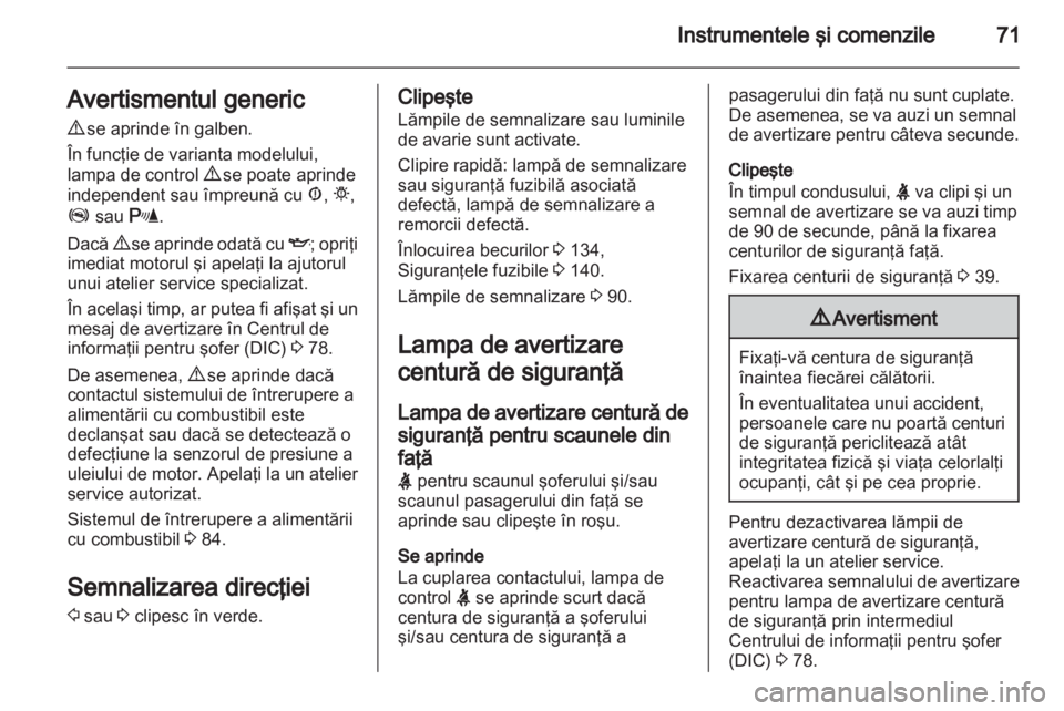 OPEL COMBO D 2013  Manual de utilizare (in Romanian) 