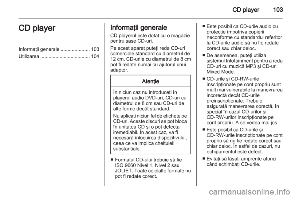 OPEL CORSA 2010.5  Manual pentru sistemul Infotainment (in Romanian) 