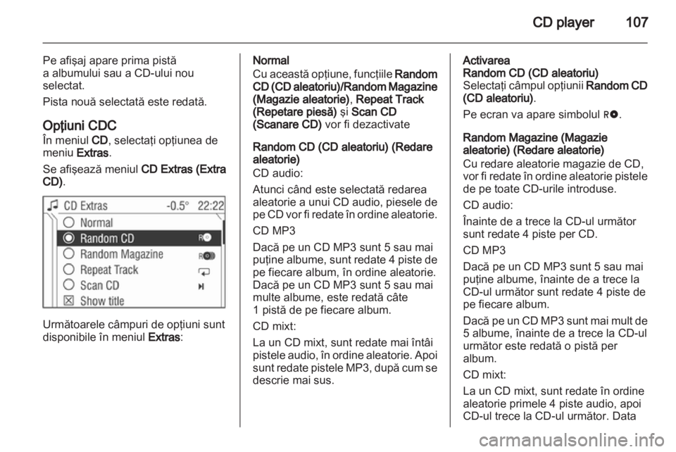 OPEL CORSA 2010.5  Manual pentru sistemul Infotainment (in Romanian) 