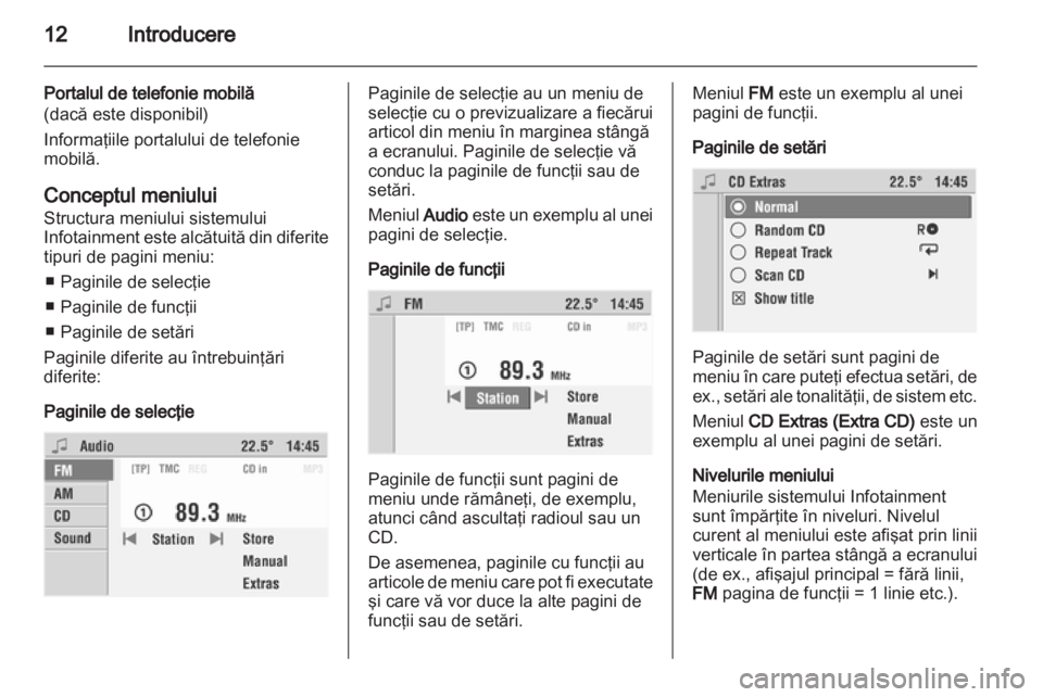 OPEL CORSA 2010.5  Manual pentru sistemul Infotainment (in Romanian) 