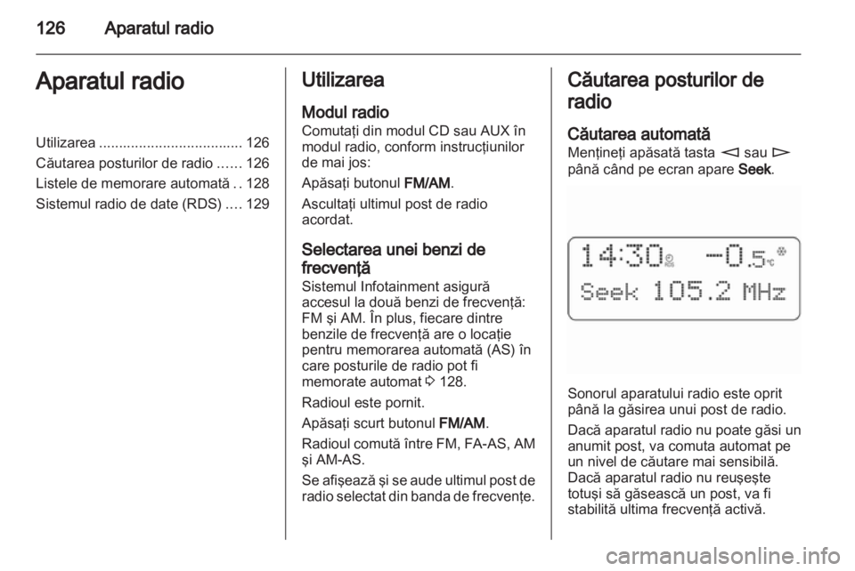 OPEL CORSA 2010.5  Manual pentru sistemul Infotainment (in Romanian) 