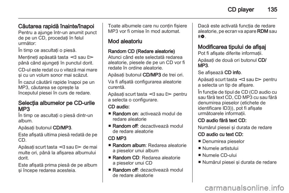 OPEL CORSA 2010.5  Manual pentru sistemul Infotainment (in Romanian) 