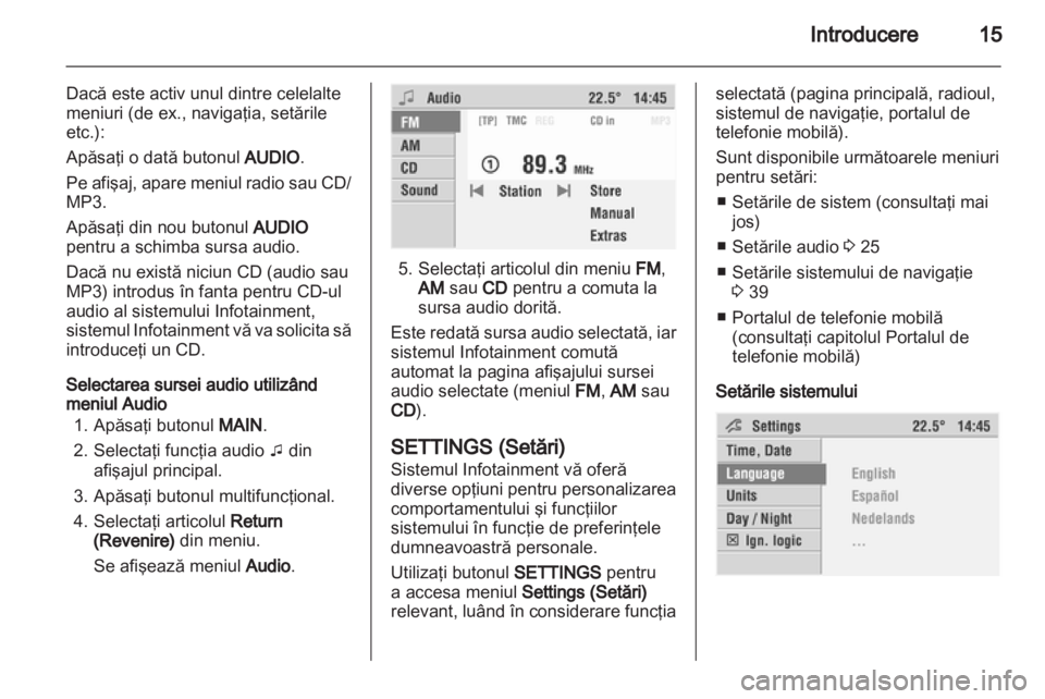 OPEL CORSA 2010.5  Manual pentru sistemul Infotainment (in Romanian) 