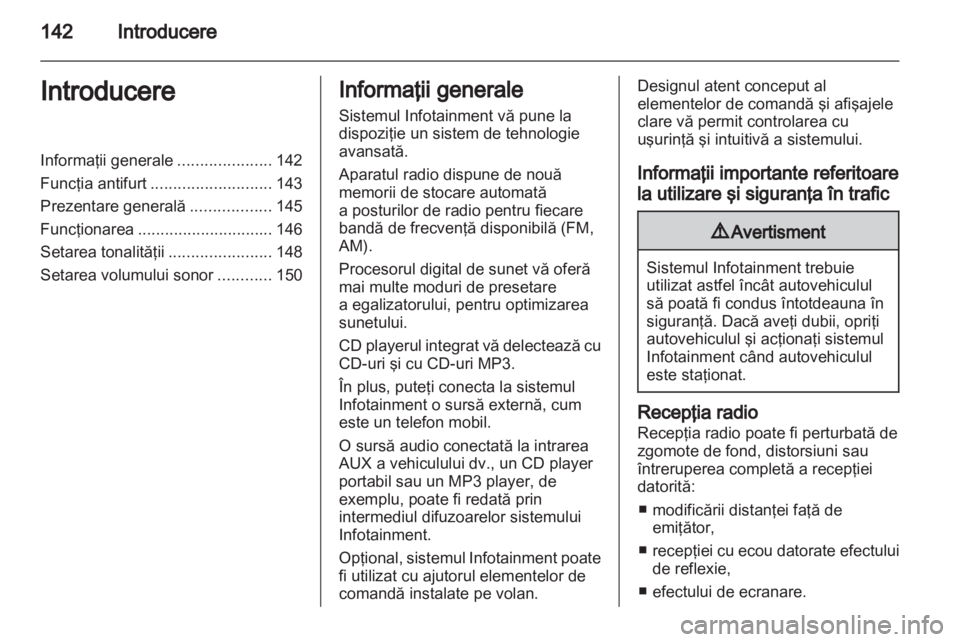 OPEL CORSA 2010.5  Manual pentru sistemul Infotainment (in Romanian) 
