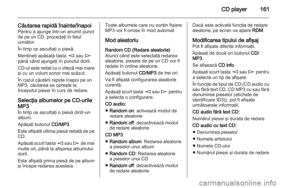 OPEL CORSA 2010.5  Manual pentru sistemul Infotainment (in Romanian) 