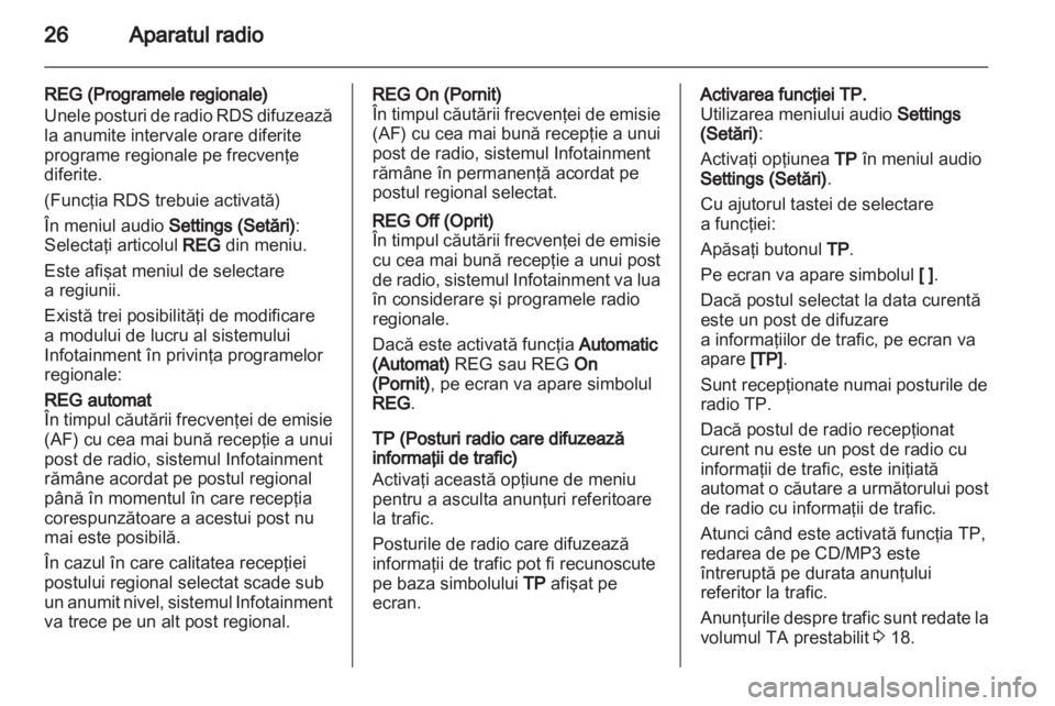 OPEL CORSA 2010.5  Manual pentru sistemul Infotainment (in Romanian) 