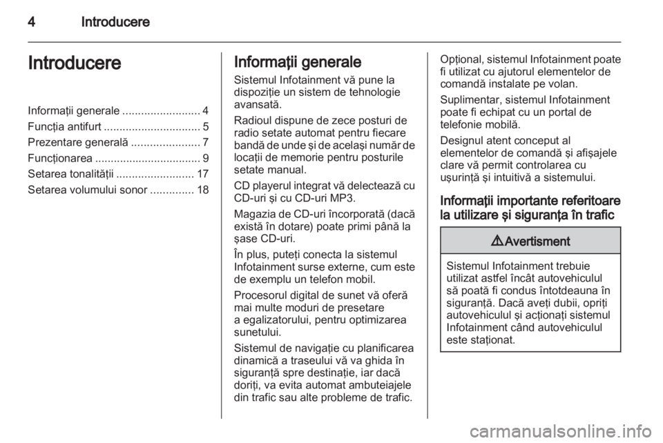OPEL CORSA 2010.5  Manual pentru sistemul Infotainment (in Romanian) 