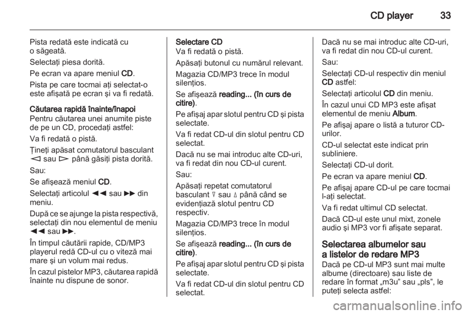 OPEL CORSA 2010.5  Manual pentru sistemul Infotainment (in Romanian) 