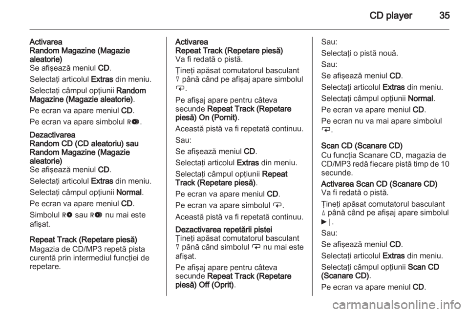 OPEL CORSA 2010.5  Manual pentru sistemul Infotainment (in Romanian) 