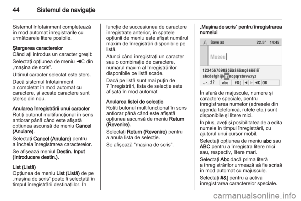 OPEL CORSA 2010.5  Manual pentru sistemul Infotainment (in Romanian) 
