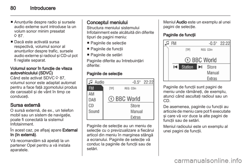 OPEL CORSA 2010.5  Manual pentru sistemul Infotainment (in Romanian) 
