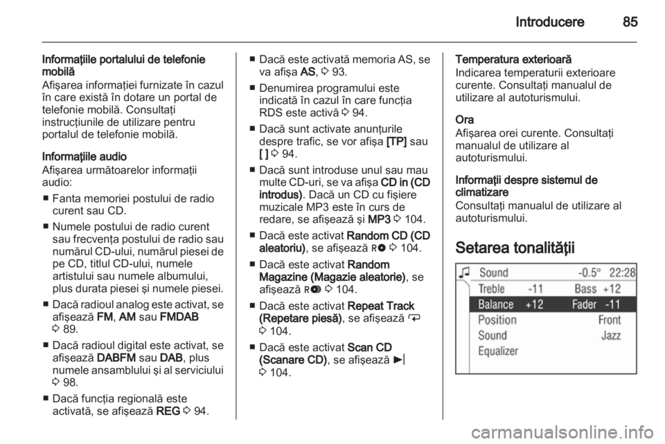 OPEL CORSA 2010.5  Manual pentru sistemul Infotainment (in Romanian) 