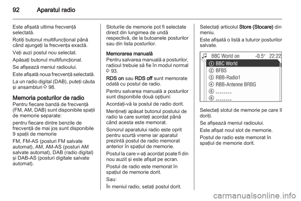OPEL CORSA 2010.5  Manual pentru sistemul Infotainment (in Romanian) 