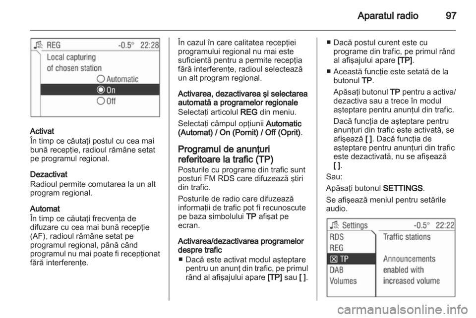 OPEL CORSA 2010.5  Manual pentru sistemul Infotainment (in Romanian) 