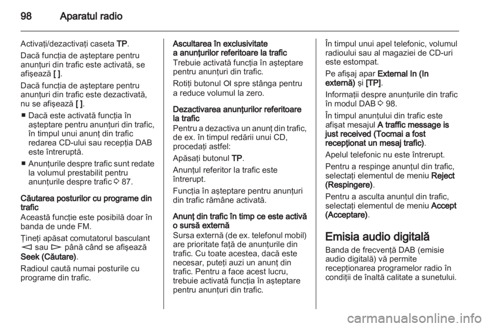 OPEL CORSA 2010.5  Manual pentru sistemul Infotainment (in Romanian) 