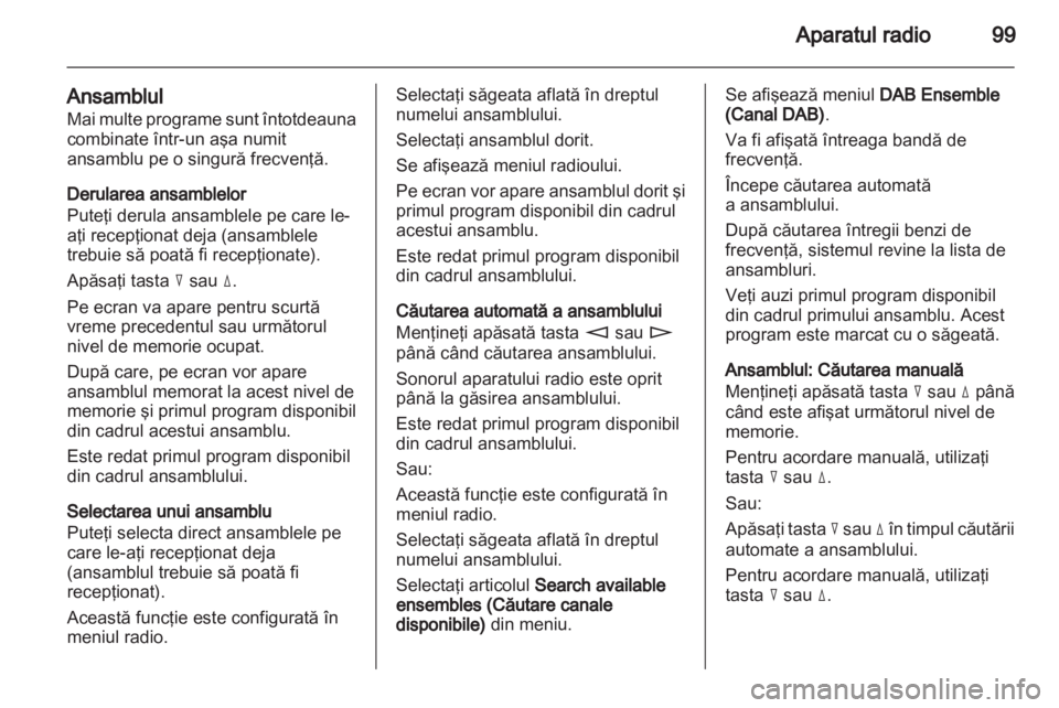 OPEL CORSA 2010.5  Manual pentru sistemul Infotainment (in Romanian) 