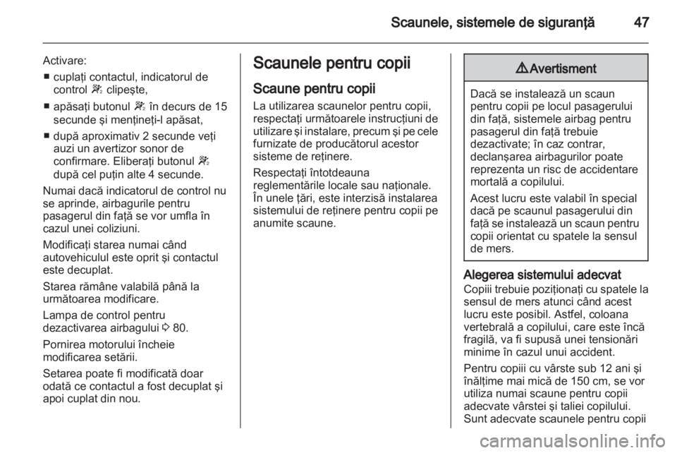 OPEL CORSA 2010.5  Manual de utilizare (in Romanian) 