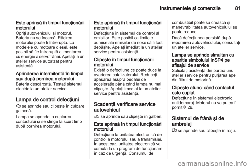 OPEL CORSA 2010.5  Manual de utilizare (in Romanian) 