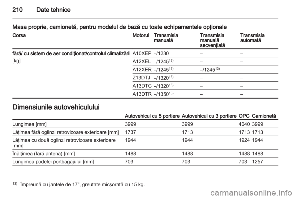 OPEL CORSA 2012  Manual de utilizare (in Romanian) 