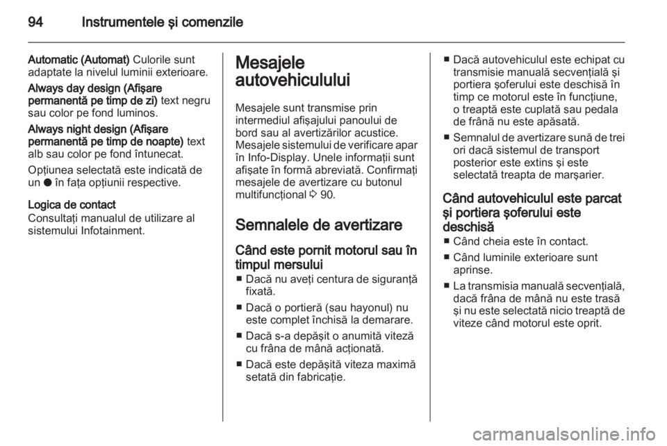 OPEL CORSA 2012.5  Manual de utilizare (in Romanian) 