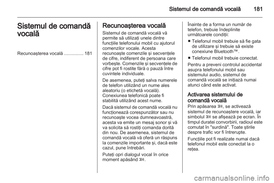 OPEL CORSA 2013.5  Manual pentru sistemul Infotainment (in Romanian) 