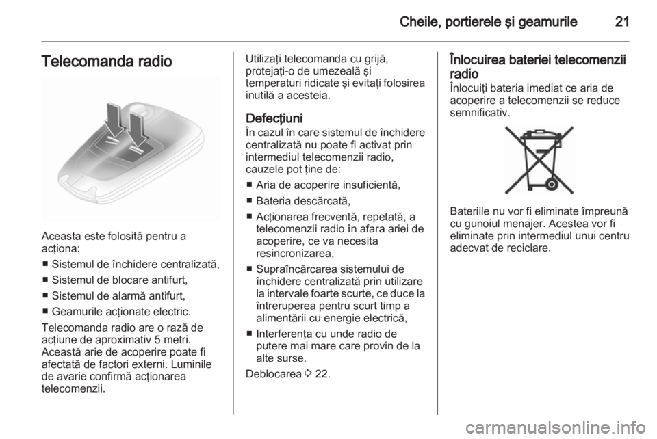 OPEL CORSA 2013.5  Manual de utilizare (in Romanian) 