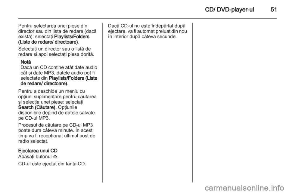 OPEL INSIGNIA 2011  Manual pentru sistemul Infotainment (in Romanian) 