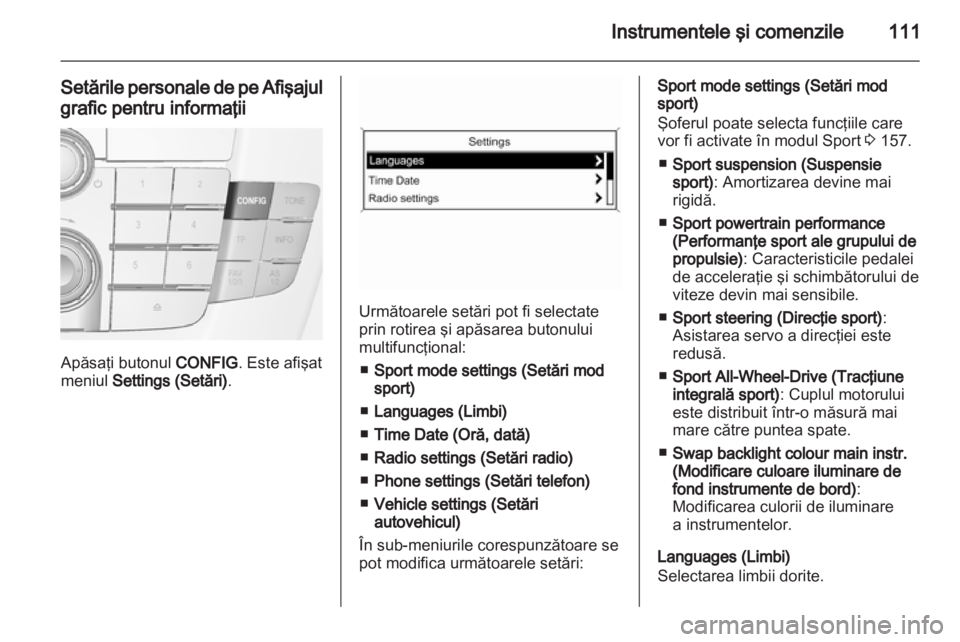 OPEL INSIGNIA 2012  Manual de utilizare (in Romanian) 