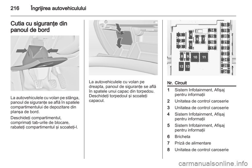 OPEL INSIGNIA 2012.5  Manual de utilizare (in Romanian) 