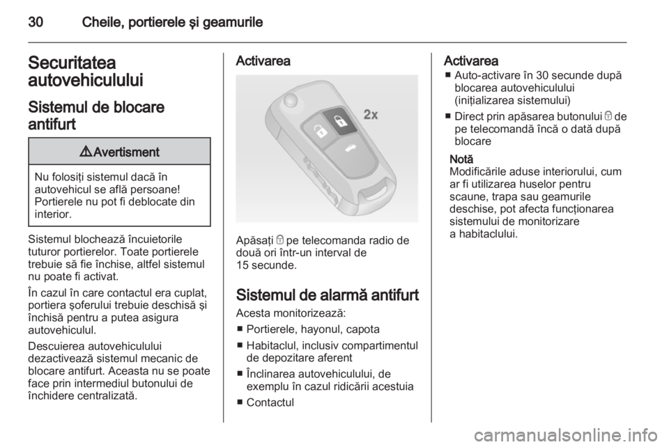 OPEL INSIGNIA 2012.5  Manual de utilizare (in Romanian) 