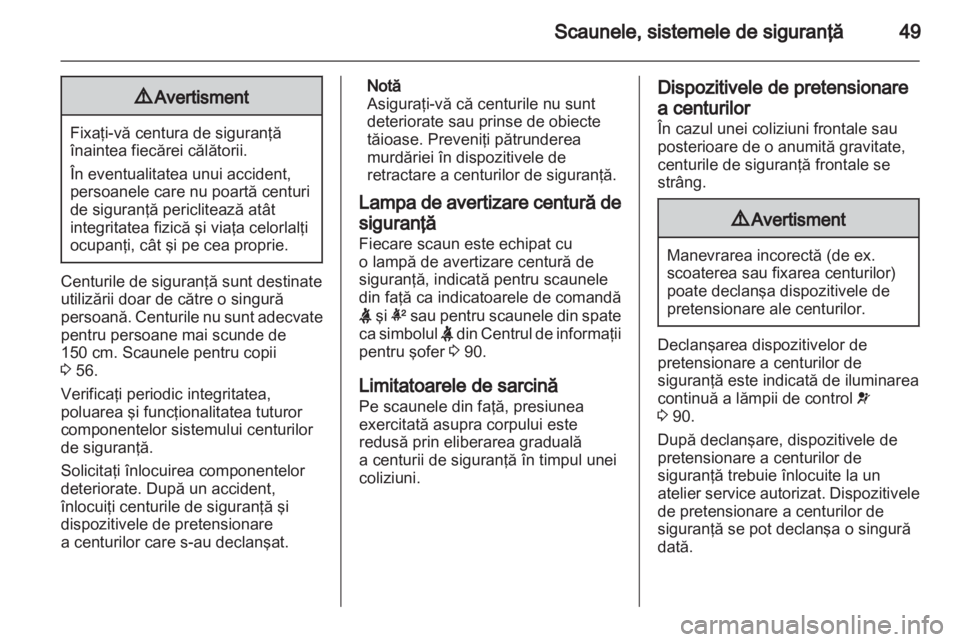 OPEL INSIGNIA 2012.5  Manual de utilizare (in Romanian) 