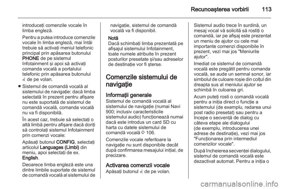 OPEL INSIGNIA 2013  Manual pentru sistemul Infotainment (in Romanian) 