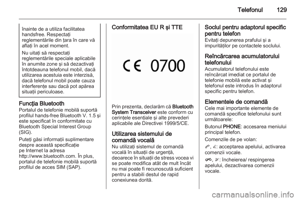 OPEL INSIGNIA 2013.5  Manual pentru sistemul Infotainment (in Romanian) 