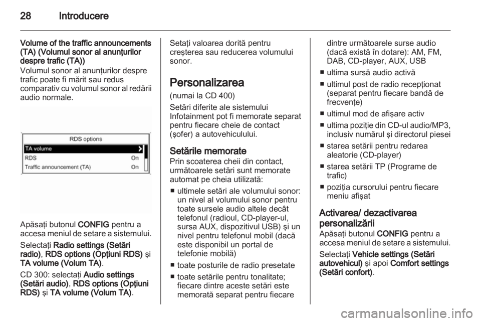 OPEL INSIGNIA 2013.5  Manual pentru sistemul Infotainment (in Romanian) 