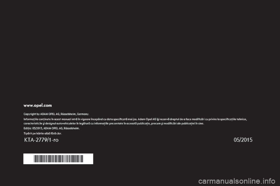 OPEL KARL 2015.75  Manual de utilizare (in Romanian) 