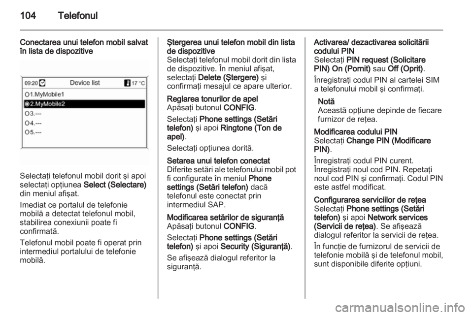 OPEL MERIVA 2011  Manual pentru sistemul Infotainment (in Romanian) 
