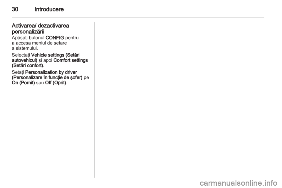 OPEL MERIVA 2011  Manual pentru sistemul Infotainment (in Romanian) 