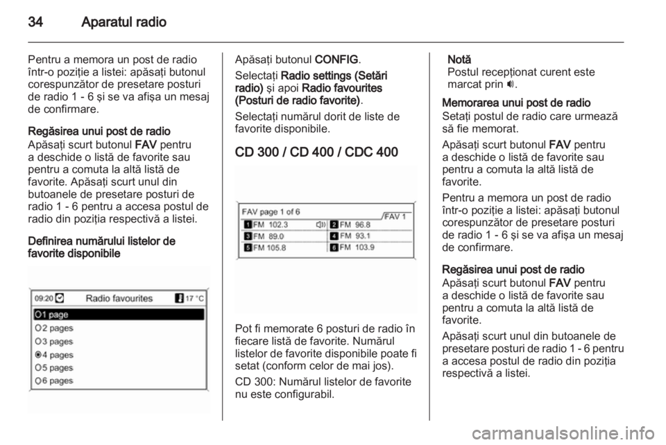 OPEL MERIVA 2011  Manual pentru sistemul Infotainment (in Romanian) 