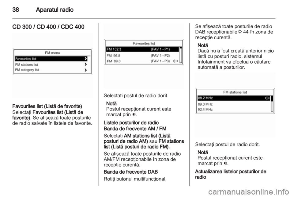 OPEL MERIVA 2011  Manual pentru sistemul Infotainment (in Romanian) 
