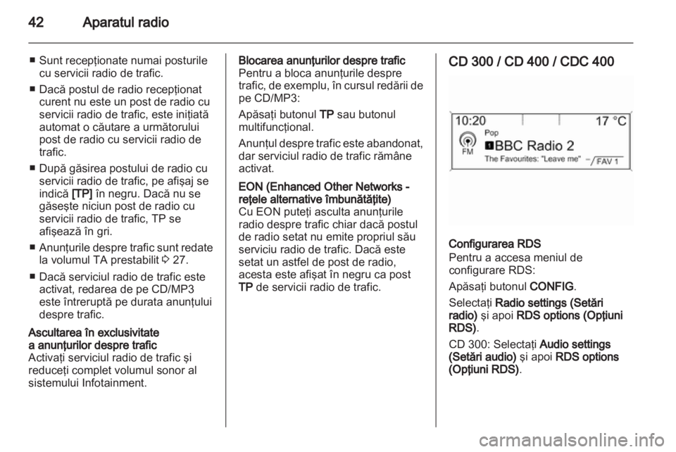 OPEL MERIVA 2011  Manual pentru sistemul Infotainment (in Romanian) 