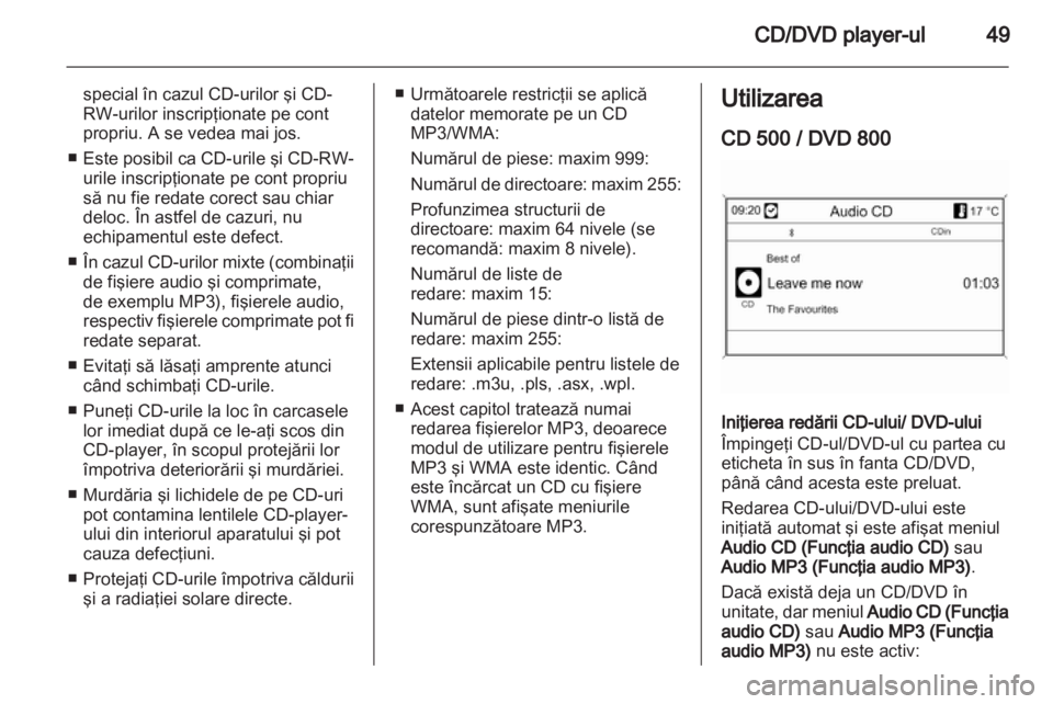 OPEL MERIVA 2011  Manual pentru sistemul Infotainment (in Romanian) 