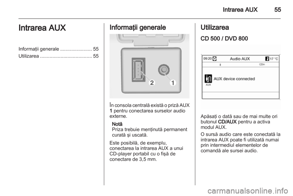OPEL MERIVA 2011  Manual pentru sistemul Infotainment (in Romanian) 