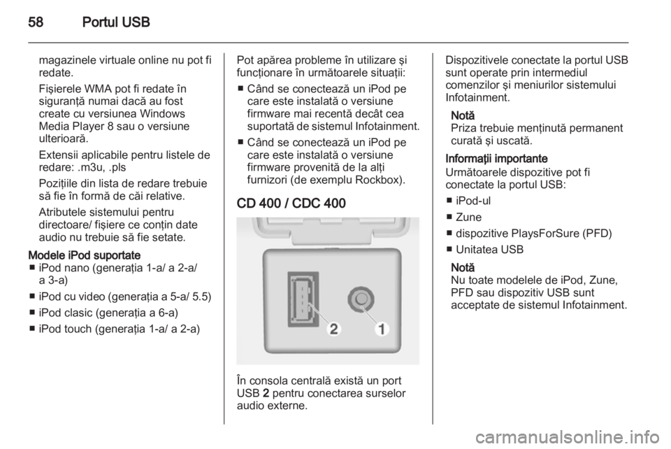 OPEL MERIVA 2011  Manual pentru sistemul Infotainment (in Romanian) 