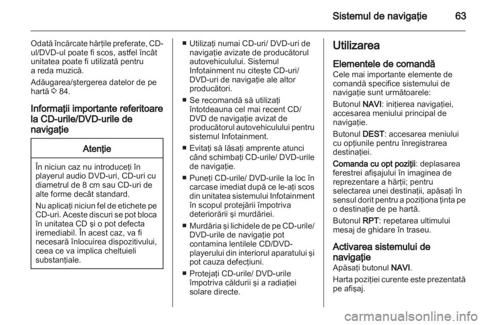 OPEL MERIVA 2011  Manual pentru sistemul Infotainment (in Romanian) 