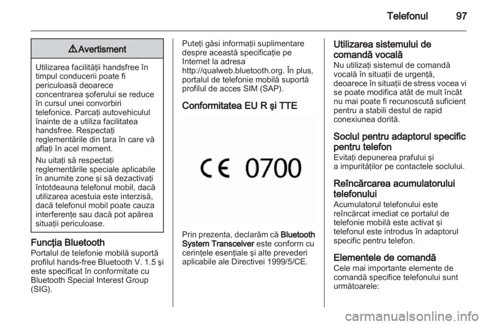 OPEL MERIVA 2011  Manual pentru sistemul Infotainment (in Romanian) 