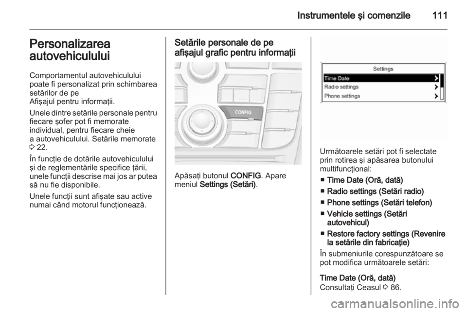 OPEL MERIVA 2011  Manual de utilizare (in Romanian) 