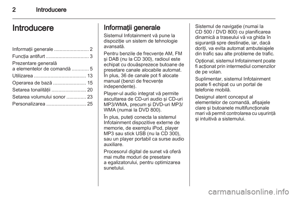OPEL MERIVA 2011.5  Manual pentru sistemul Infotainment (in Romanian) 