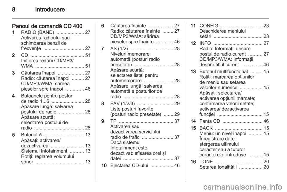 OPEL MERIVA 2011.5  Manual pentru sistemul Infotainment (in Romanian) 