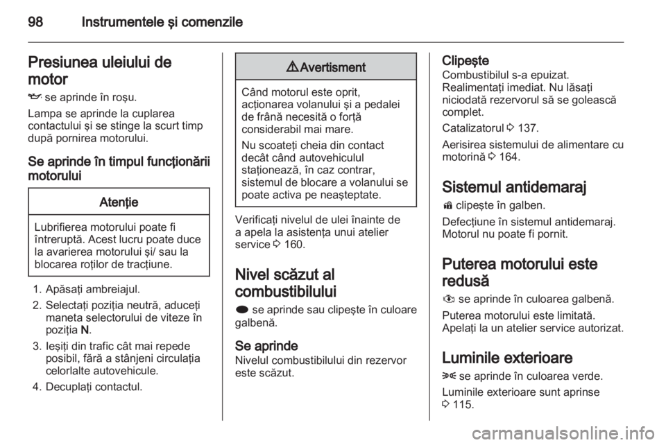 OPEL MERIVA 2011.5  Manual de utilizare (in Romanian) 